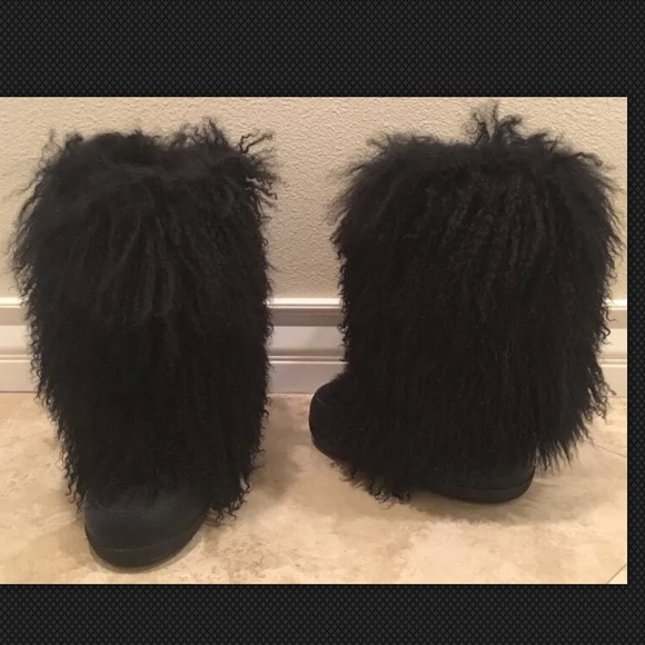 RALPH LAUREN COLLECTION “Combloux” Black Yack Fur Snow Boot 7.5M RARE ITALY NICE - Picture 3 of 13